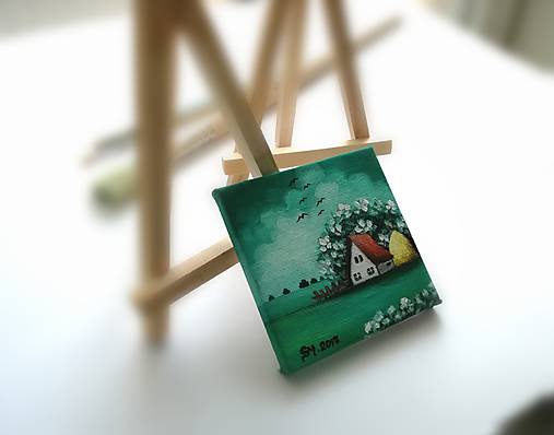  - Smaragdové leto - miniatúrna maľba - 8398044_