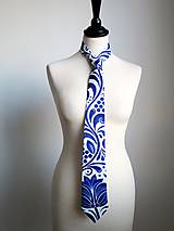 Pánske doplnky - kravata Modrý ornament - 8396728_