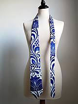 Pánske doplnky - kravata Modrý ornament - 8396730_