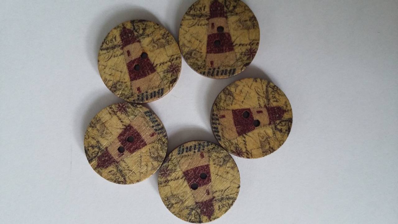 G104 Gombík drevený námornícky 2 cm (MAJÁK)