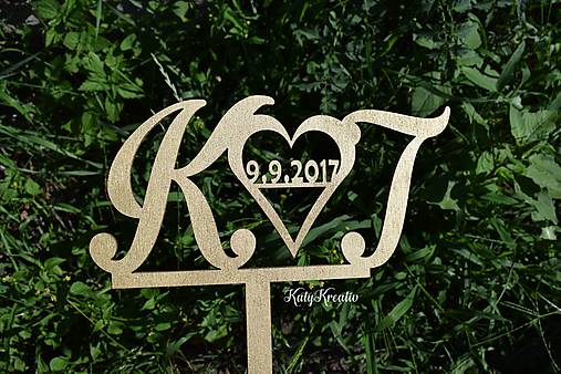 Dekorácie - zlatý zápich velký - 8400624_