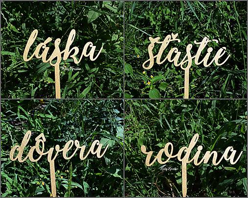 Dekorácie - zlaté zápichy/ 1ks - 8400656_