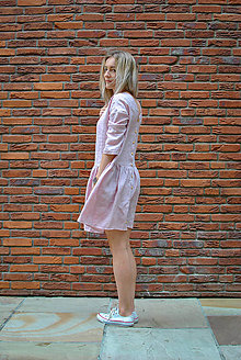 Šaty - Ľanové šaty CLARA ružové - 8399351_