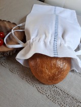 Úžitkový textil - Ľanové vrecko na chlieb Mediteran Style White - 8401173_
