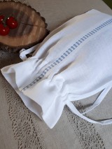 Úžitkový textil - Ľanové vrecko na chlieb Mediteran Style White - 8401174_
