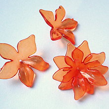 Korálky - Kvet plast 29mm-oranž-1ks - 8402420_