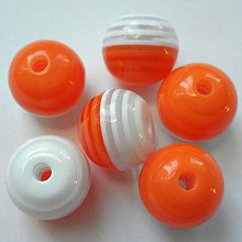 Korálky - Prúžky plast 14mm-1ks (oranžová) - 8404561_