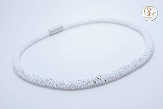 Náhrdelníky - Háčkovaný náhrdelník "Simply white" - 8403244_