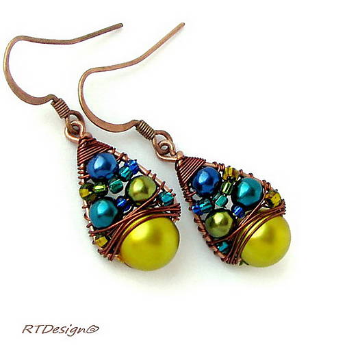 Náušnice - Náušnice PEACOCK - 8405696_