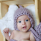 Detské čiapky - Pixie čiapka nielen na fotenie LILA - 8415399_