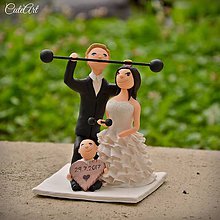 Dekorácie - Fitness figúrky na svadobnú tortu - 8413511_
