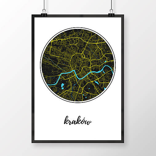 Obrazy - KRAKOV, okrúhly, čierny - 8419688_