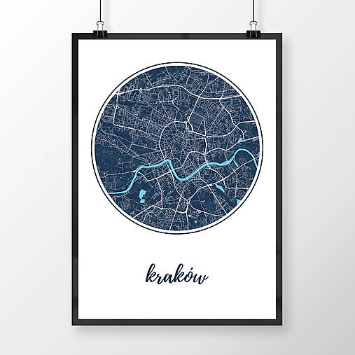 Obrazy - KRAKOV, okrúhly, tmavomodrý - 8420171_