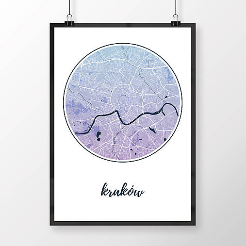 Obrazy - KRAKOV, okrúhly, modro-fialový - 8420527_