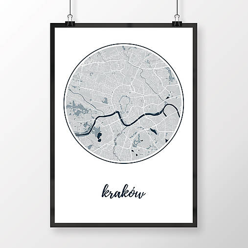 Obrazy - KRAKOV, okrúhly, svetlomodrý - 8421413_