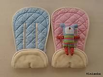 Bugaboo Donkey Twin seat liners soft pink and ice blue/ podložky pre dvojičky 100% MERINO pastelová ružová a bledomodrá