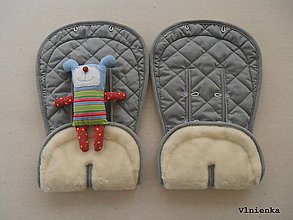 Detský textil - Bugaboo Donkey Twin grey seat liners / podložky pre dvojičky 100% MERINO wool na mieru - 8425820_