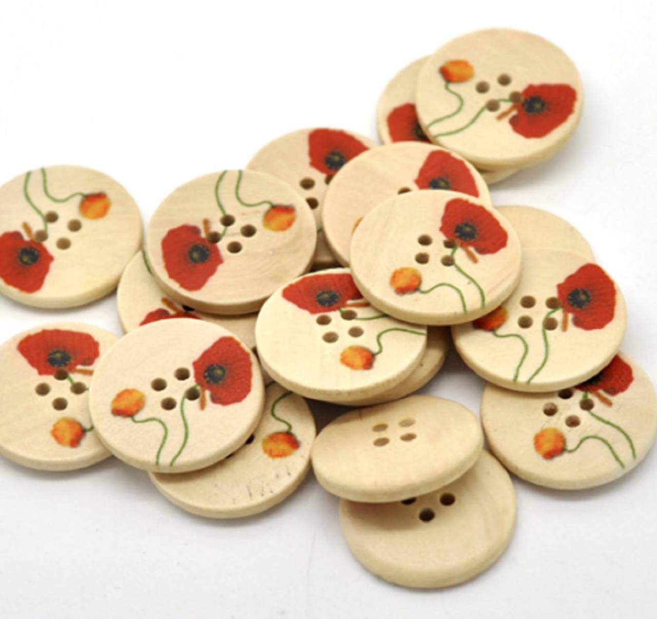 G115 Gombík drevený divé maky 2,5 cm