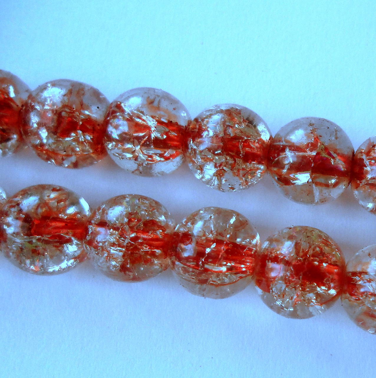 Sklenené KRAKL s prieťahom-10mm-1ks (červená)