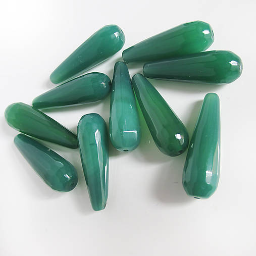 Minerály - Achát (farb.)/ korálka fazetovaná 30x10mm (zelený) - 8428559_
