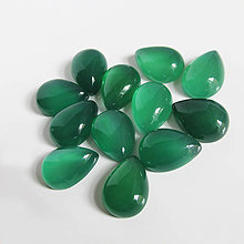 Minerály - Kabošon slza 10x14mm (Achát zelený (farb.)) - 8428597_