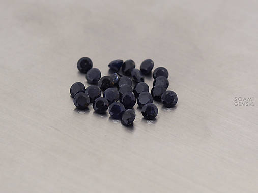 Minerály - ZAFÍR prírodný čierny okrúhly 3mm NAHRIEVANÝ - 8429619_
