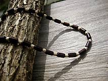 Pánske šperky - Pánsky náhrdelník okolo krku drevený - chirurgická oceľ (tmavý - CHIRURGICKÁ OCEĽ č.1139) - 8429193_