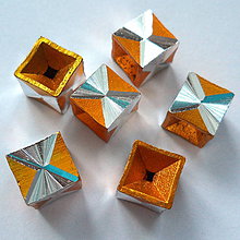Korálky - Hliníková kocka 8mm-1ks (zlatá) - 8433611_