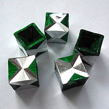 Korálky - Hliníková kocka 8mm-1ks (zelená) - 8433633_