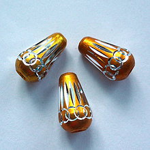 Korálky - Hliníková slza 8x15mm-1ks (zlatá) - 8433702_
