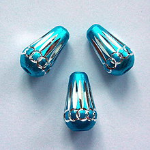 Korálky - Hliníková slza 8x15mm-1ks (modrá) - 8433704_