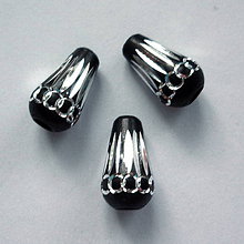 Korálky - Hliníková slza 8x15mm-1ks (čierna) - 8433707_