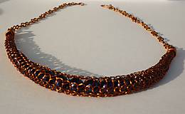 Sady šperkov - Medený náhrdelník s náušnicami - 8433191_