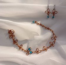 Sady šperkov - Motýlikový náramok s náušnicami v modrom - 8433139_