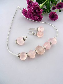 Sady šperkov - ruženín striebro náhrdelník náušnice a prsteň súprava - svadobná - 8431002_