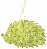 Drevený ježko na zavesenie 12cm - zelený