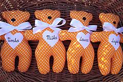 Darčeky pre svadobčanov - Mackovia v oranžovom šate - 8437878_