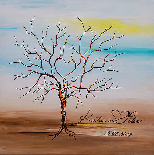  - Svadobný strom maľovaný - 50 x 50 cm - 8437167_