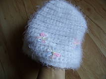 Detské čiapky - čiapočka s pastelkovými kvetinkami - 8438707_