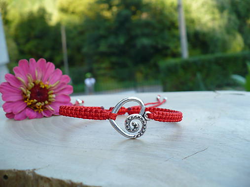 Náramky - shamballa náramok so srdcom - 8439457_
