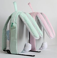 Detské tašky - RUKSAK ZAJKO, ružovo - šedý, mentolovo - šedý (1,5r. - Ružová) - 8442886_