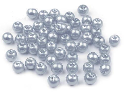 Voskované perličky 6 mm, 30 ks (sv. sivé)