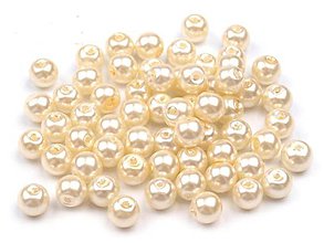 Korálky - Voskované perličky 6 mm, 30 ks (smotanové) - 8440117_