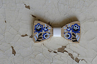 Pánske doplnky - Na dreve maľované • drevený motýlik - 8445735_