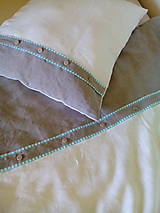 Úžitkový textil - Ľanové posteľné obliečky White - natural - mentol - 8444868_