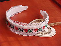 Ozdoby do vlasov - Folklorna čelenka s čipkou - 8443671_