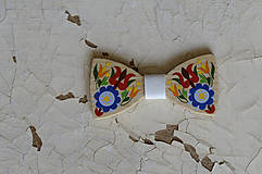Pánske doplnky - Na dreve maľované • drevený motýlik - 8445740_