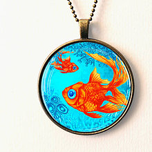Náhrdelníky - Zlatá rybka - autorský náhrdelník - prívesok - 8448434_