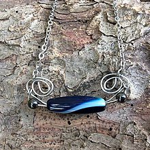 Náhrdelníky - náhrdelník: modrý achát v špirálkach - 8450747_
