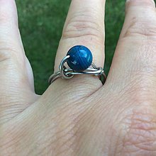 Prstene - prsteň s modrým achátom 1 - 8450766_